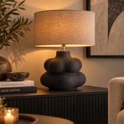 Light en Living Lampvoet CARILO Zwart Ø30.5x38 cm
