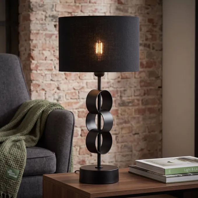 Light en Living Lampvoet Ø15x42 cm CIRCULUM mat zwart van Light & Living
