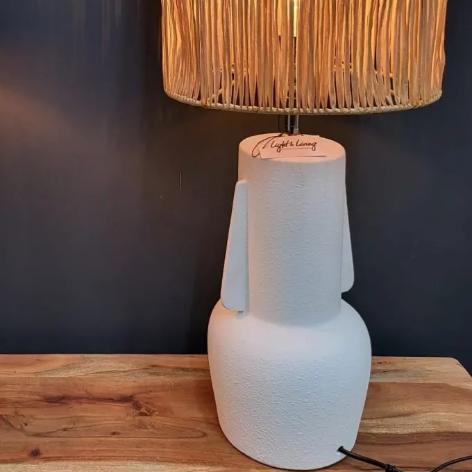 Light en Living Lampvoet Ø19,5x47 cm MATARAM keramiek mat crème