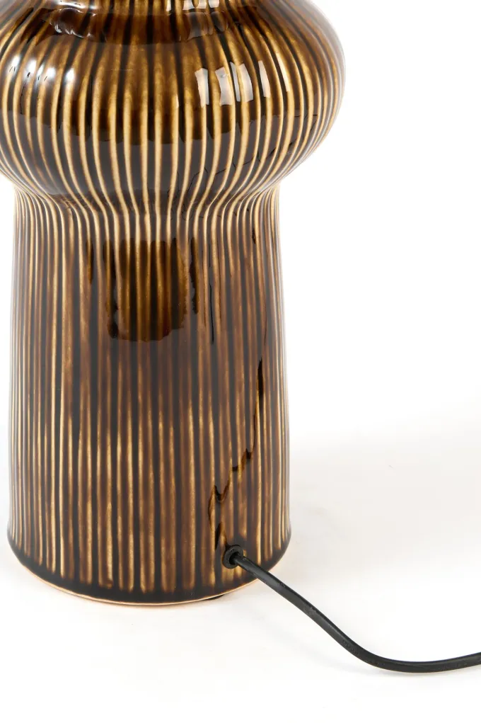 Light en Living Lampvoet Ø19x57 cm ROUCA keramiek donker bruin