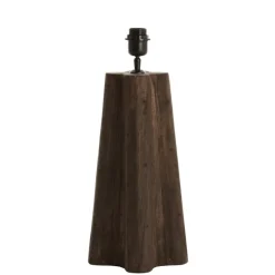 Light en Living Lampvoet 15x15x40 cm NAVELLI hout mat grijs/bruin