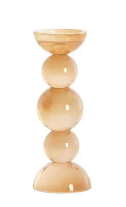 Light en Living Light & Living Kaarsenhouder ITINGA - Glas - Melk Amber - Ø10x26,5 cm