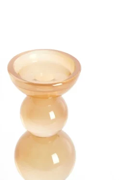 Light en Living Light & Living Kaarsenhouder ITINGA - Glas - Melk Amber - Ø10x26,5 cm