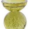 Light en Living Light & Living Kaarsenhouder ITINGA - Glas met Bubbelstructuur - Olijfgroen - Ø10x26,5 cm
