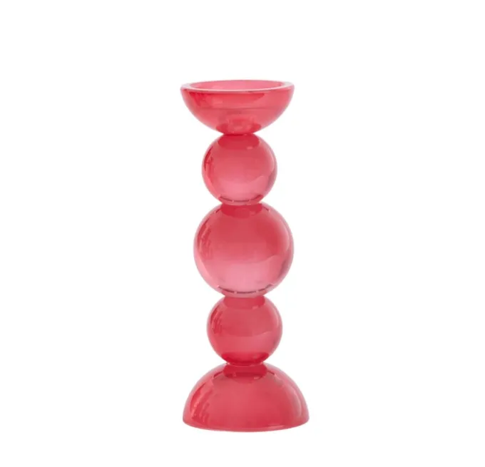 Light en Living Light & Living Kaarsenhouder ITINGA Glas Melk Koraal Ø10x26,5 cm