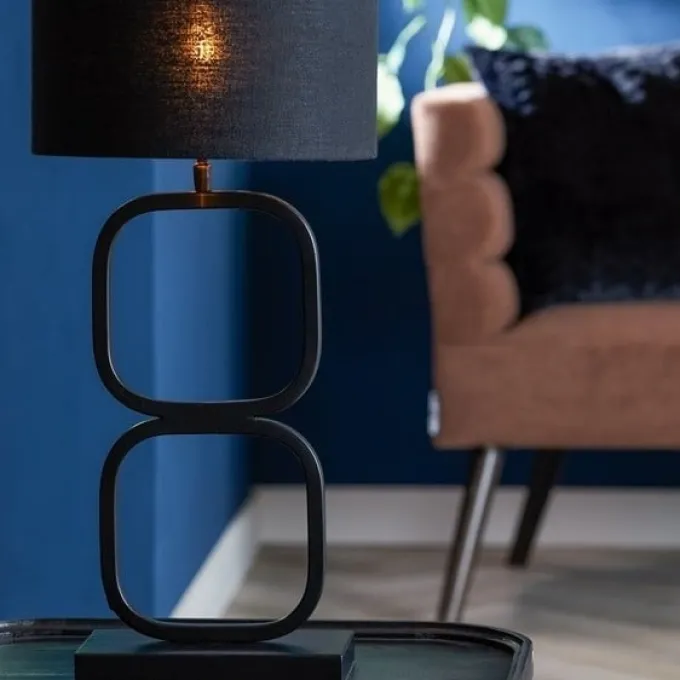 Light en Living Light & Living Lampvoet LUTIKA - Mat Zwart - 23x11,5x46 cm