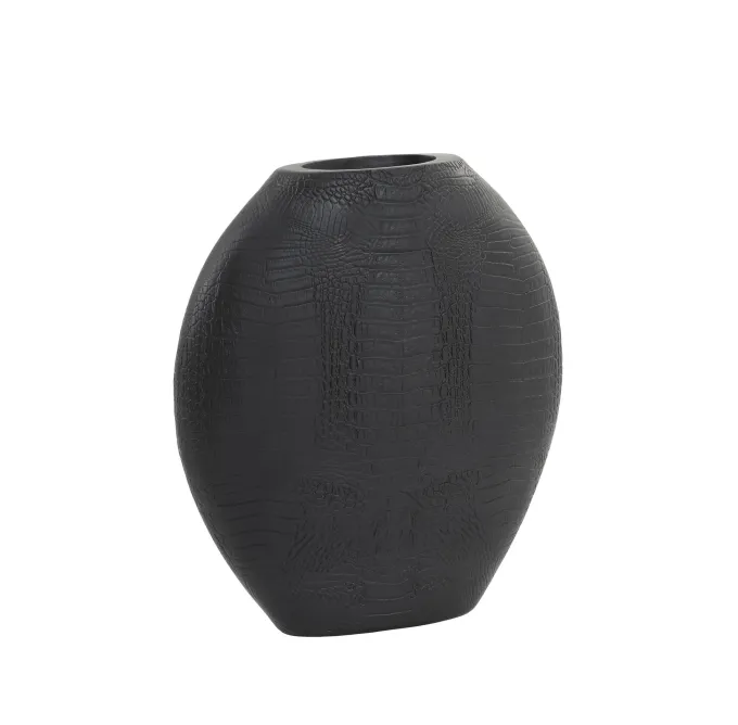 Light en Living Light & Living Vaas SKELD Mat Zwart - 29,5x8x31,5 cm
