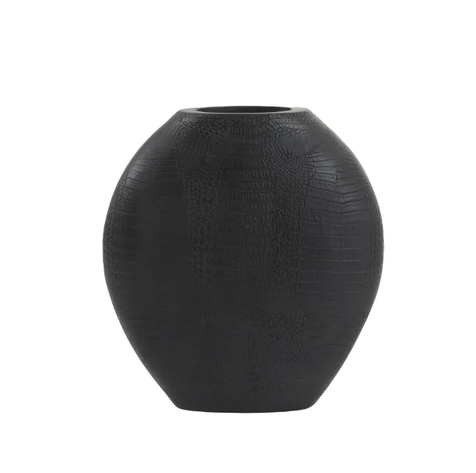 Light en Living Light & Living Vaas SKELD Mat Zwart - 29,5x8x31,5 cm
