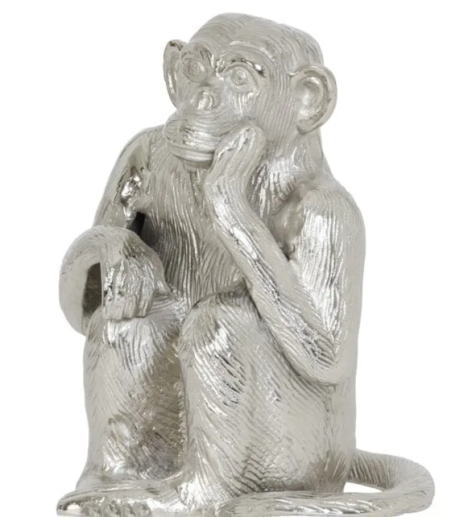 Light en Living Ornament Aap Nikkel - Stijlvol Dierenbeeldje van Light & Living