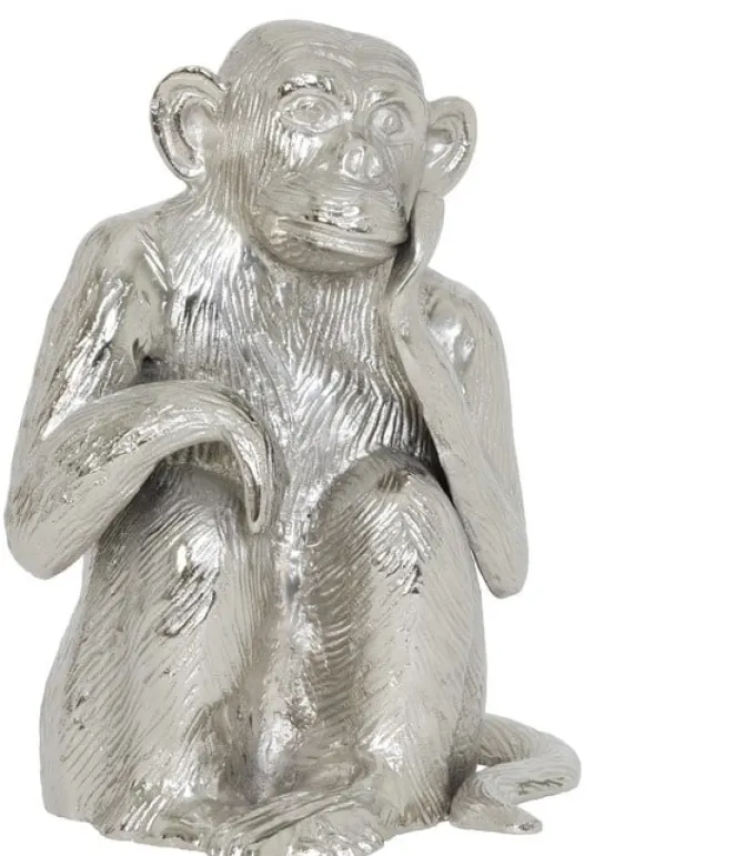 Light en Living Ornament Aap Nikkel - Stijlvol Dierenbeeldje van Light & Living