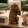 Light en Living Ornament Aap velvet Bruin