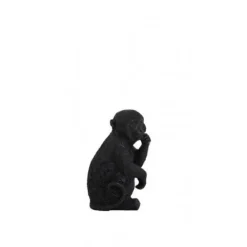Light en Living Ornament Aap Zwart S - Stijlvol Dierenbeeldje