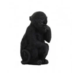 Light en Living Ornament Aap Zwart S - Stijlvol Dierenbeeldje