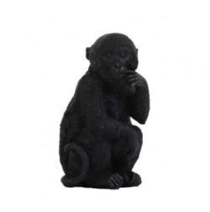 Light en Living Ornament Aap Zwart S - Stijlvol Dierenbeeldje