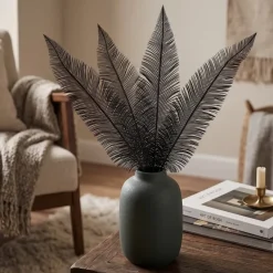 Light en Living Ornament 3 bladeren 14x0,5x89 cm FERN zwart van Light & Living