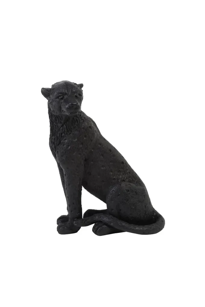 Light en Living Ornament CHEETAH velvet Bruin of zwart in 3 maten