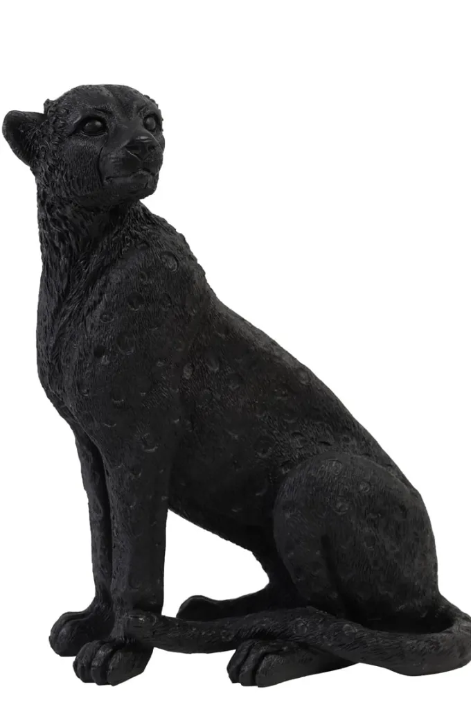 Light en Living Ornament CHEETAH velvet Bruin of zwart in 3 maten
