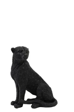 Light en Living Ornament CHEETAH velvet Bruin of zwart in 3 maten