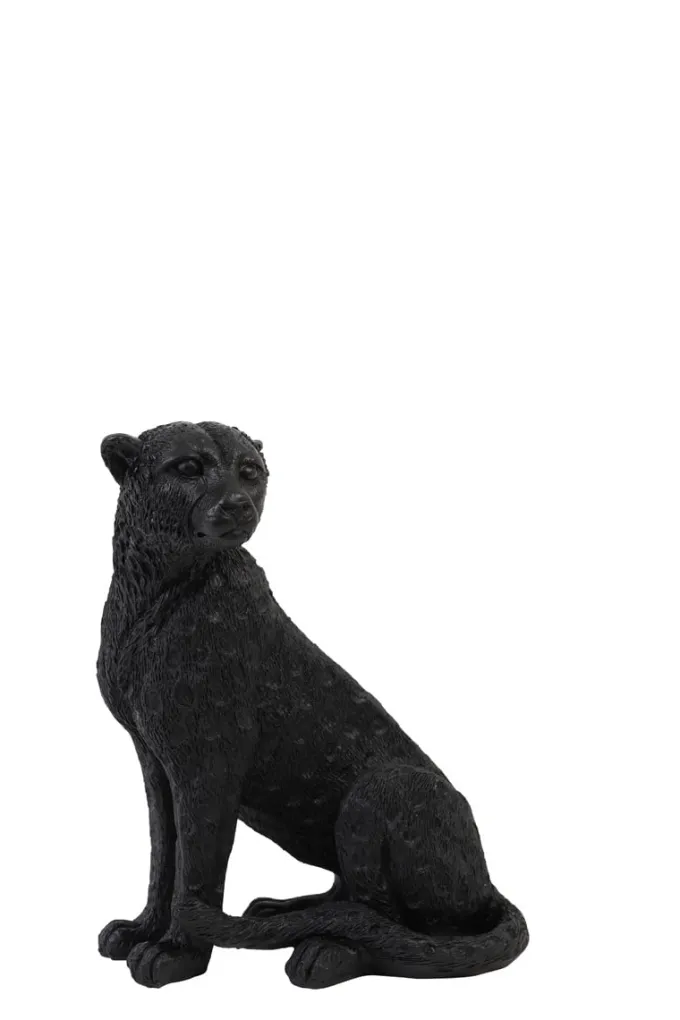 Light en Living Ornament CHEETAH velvet Bruin of zwart in 3 maten