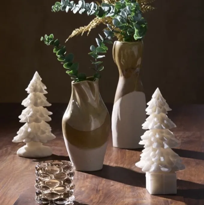 Light en Living Ornament CHRISTMAS TREE Ø13x25 cm Beige – Light & Living