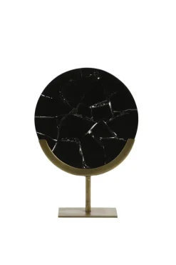 Light en Living Ornament op voet GOUYA 25x10x35 cm - Zwart Agaat & Antiek Brons