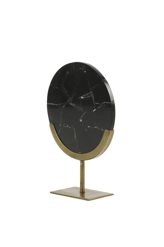 Light en Living Ornament op voet GOUYA 25x10x35 cm - Zwart Agaat & Antiek Brons