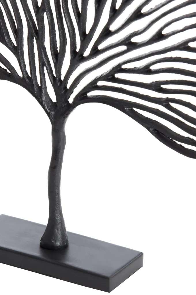Light en Living Ornament op voet 36x6x39 cm LEAF mat zwart