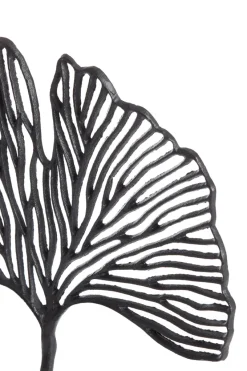 Light en Living Ornament op voet 36x6x39 cm LEAF mat zwart