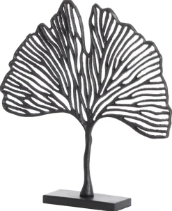 Light en Living Ornament op voet 36x6x39 cm LEAF mat zwart