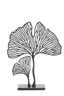 Light en Living Ornament op voet 36x10x48 cm LEAF mat zwart