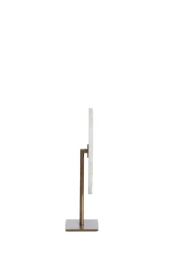 Light en Living Ornament op voet 35x12x50 cm YVO marmer wit+antiek brons