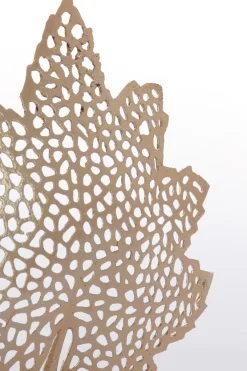 Light en Living Ornament op voet 28x8x35 cm LEAF goud+marmer wit