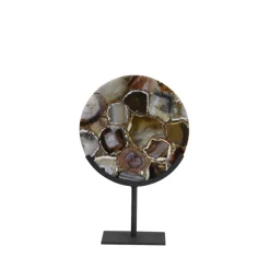 Light en Living Ornament op voet GOUYA agaat en mat zwart - Light & Living