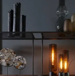 Light en Living Ornament op voet GOUYA agaat en mat zwart - Light & Living