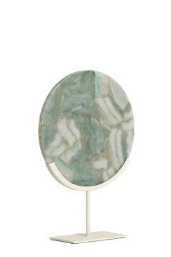 Light en Living Ornament op voet 35x12x50 cm GOUYA in Groen Agaat en Crème