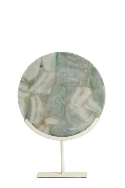 Light en Living Ornament op voet 35x12x50 cm GOUYA in Groen Agaat en Crème