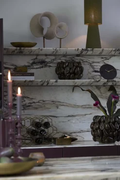 Light en Living Ornament op voet 20x10x30 cm TUZLA taupe+donker brons