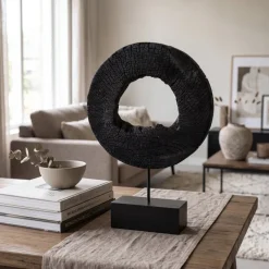 Light en Living Ornament op voet 35x10x53 cm XERRA - Hout en Zwart