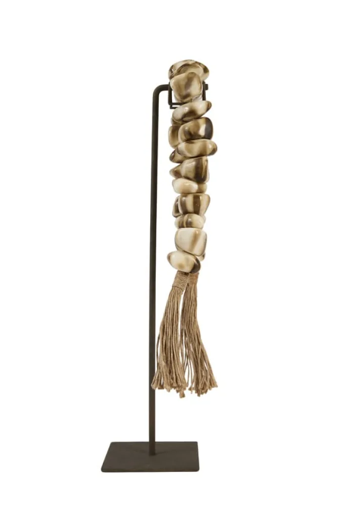 Light en Living Ornament op voet 12,5x12,5x50 cm CURTANI creme-bruin+bruin