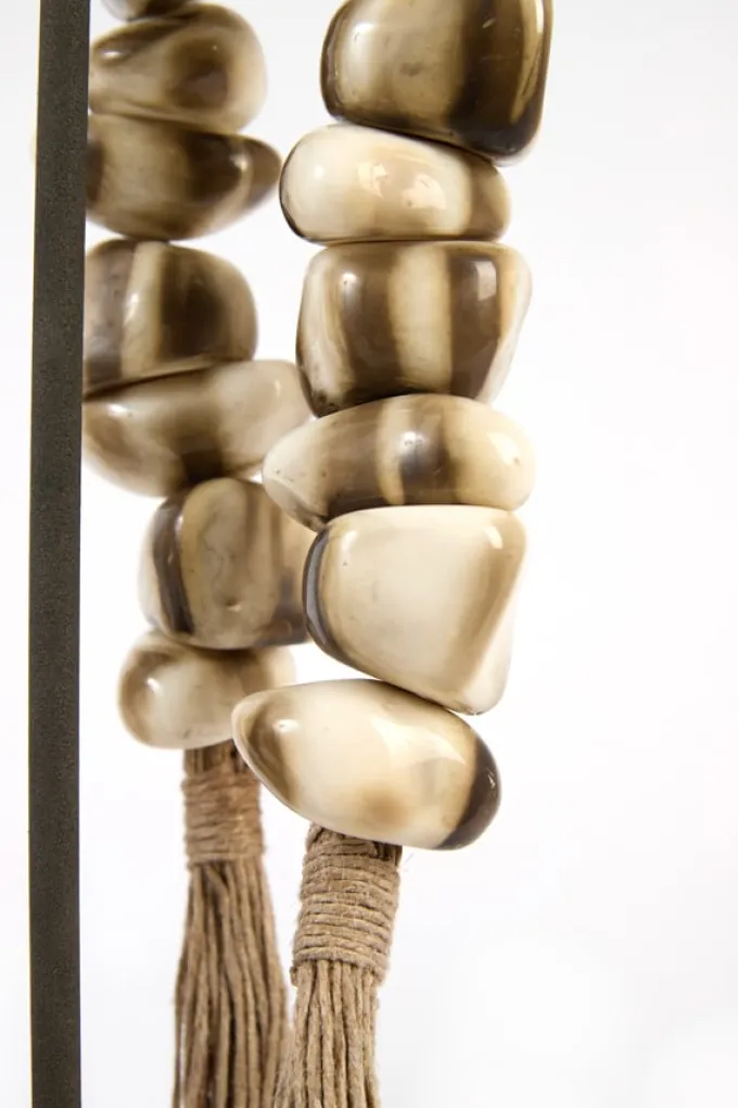 Light en Living Ornament op voet 12,5x12,5x50 cm CURTANI creme-bruin+bruin