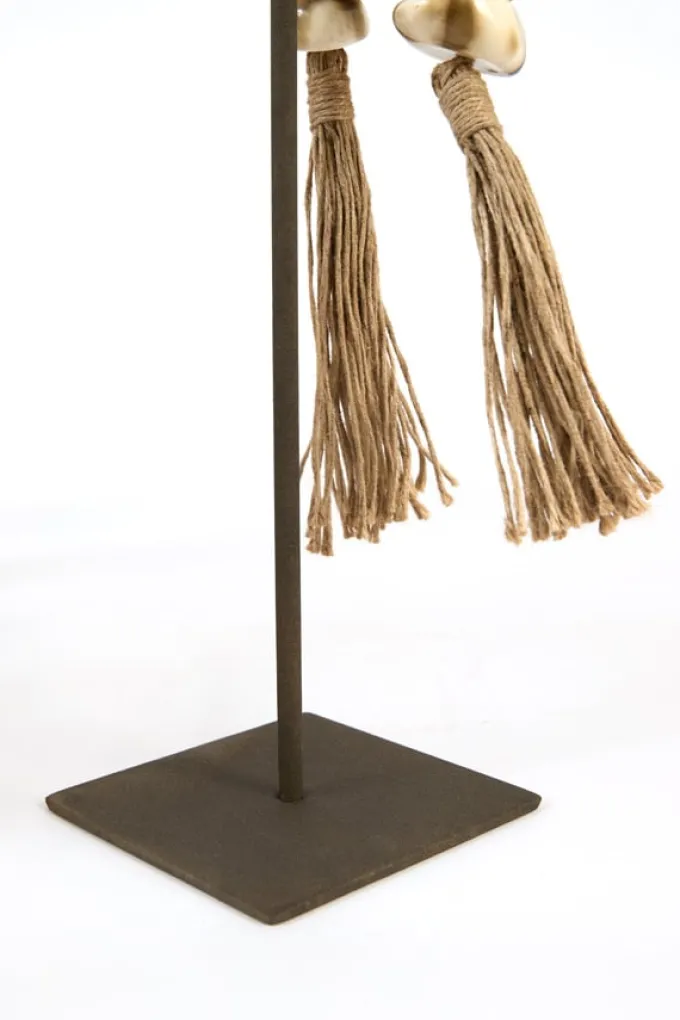Light en Living Ornament op voet 12,5x12,5x50 cm CURTANI creme-bruin+bruin