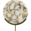 Light en Living Ornament op voet GOUYA 35x12x50 cm - Wit Agaat en Antiek Brons