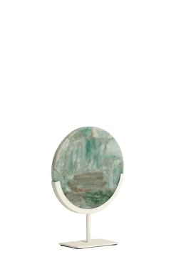 Light en Living Ornament op voet 25x10x35 cm GOUYA - Groen agaat en crème