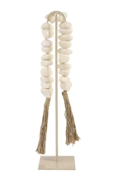 Light en Living Ornament op voet 12,5x12,5x50 cm CURTANI creme + zand