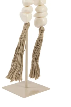 Light en Living Ornament op voet 12,5x12,5x50 cm CURTANI creme + zand
