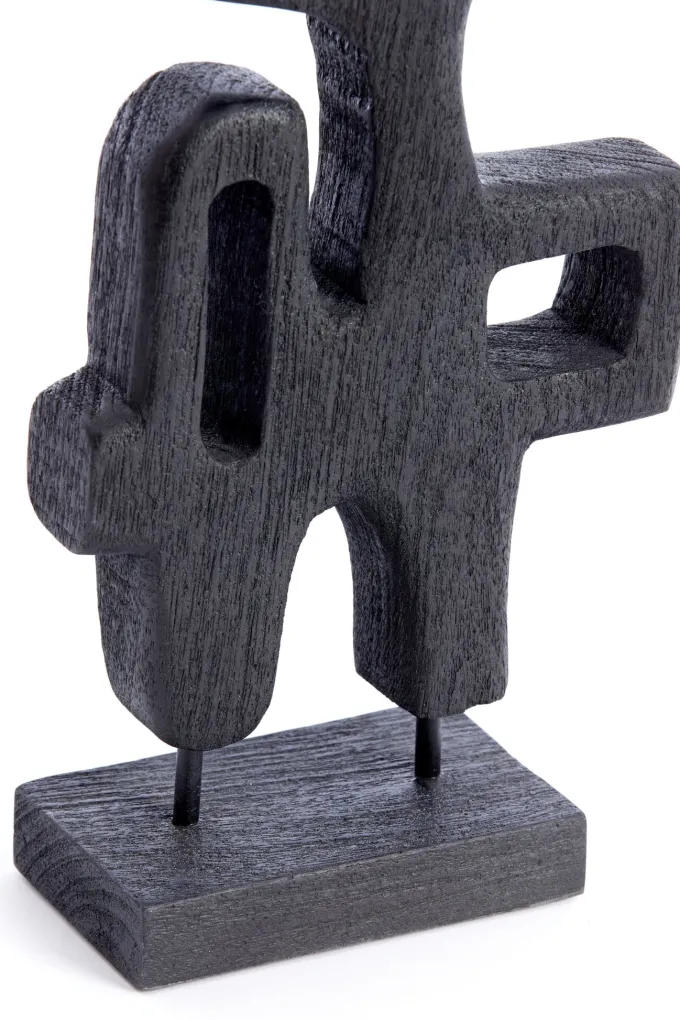 Light en Living Ornament op voet 20x9,5x38,5 cm SALA hout mat zwart