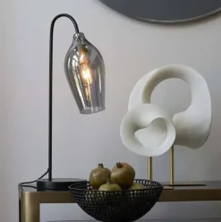 Light en Living Ornament op voet 34x18x43 cm VODICE crème+antiek brons