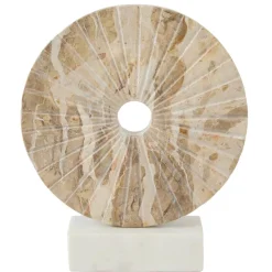 Light en Living Ornament op voet 25,5x6,5x30 cm SEV marmer taupe+marmer wit