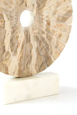 Light en Living Ornament op voet 25,5x6,5x30 cm SEV marmer taupe+marmer wit