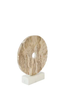 Light en Living Ornament op voet 25,5x6,5x30 cm SEV marmer taupe+marmer wit